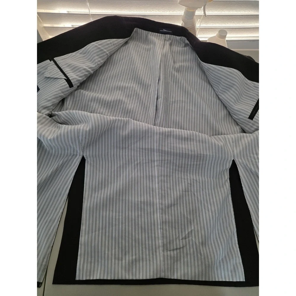 Stafford Blazer Jacket Men 44 L Black Sports Coat Business Wear 2 Buttons Vented